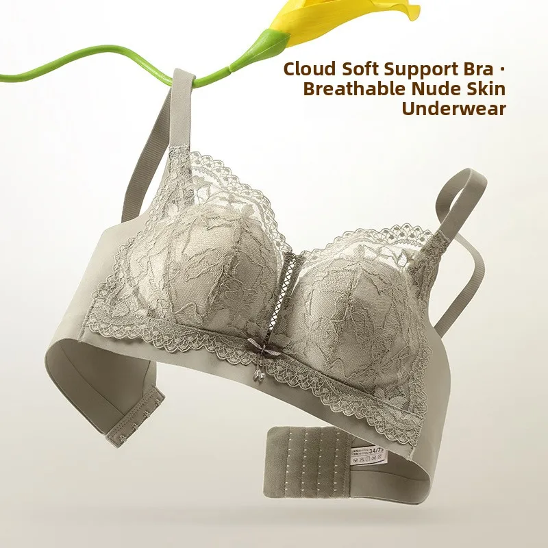 

Women's Underwear Breathable Soft Support Side Bone Chest Gathered Push up Bra Set Four Seasons Polyester Fiber Crotch