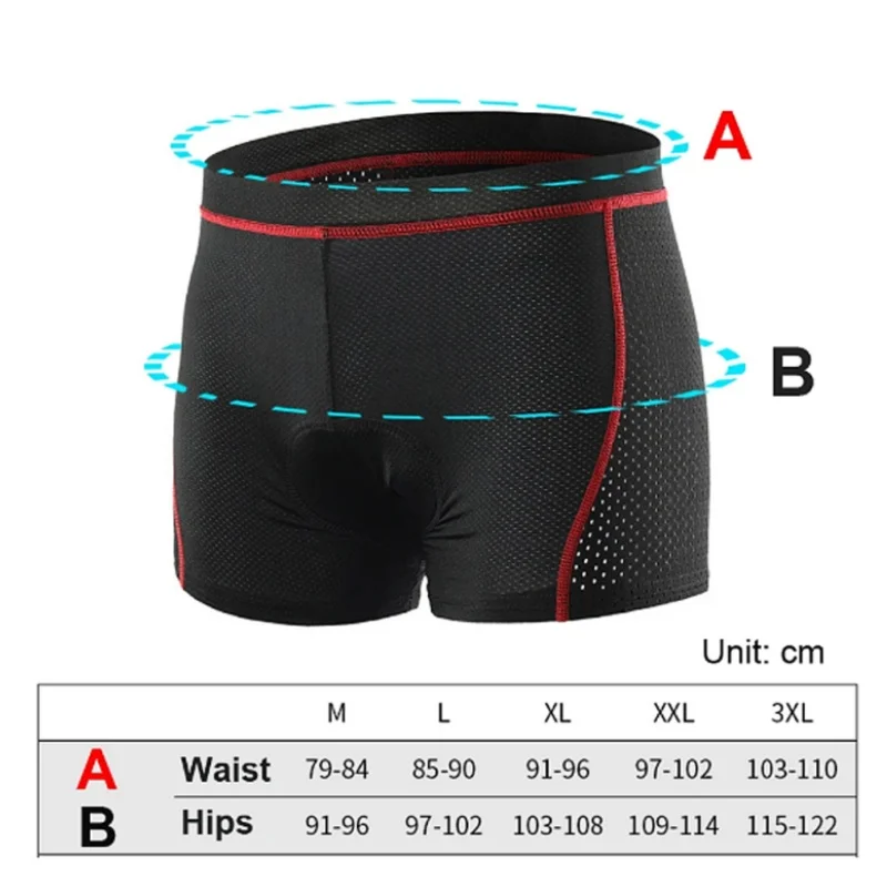 Breathable Cycling Shorts Cycling Underwear 5D Gel Pad Shockproof Bicycle Underpant MTB Road Bike Underwear Man Shorts