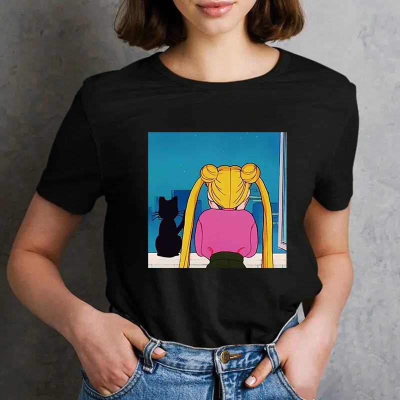 Anime Sailor Moon Character Yuriko's Printed T-shirt Men's and Women's T-shirt T-shirt 2026 Summer Tee Streetwear Casual Y2K Top