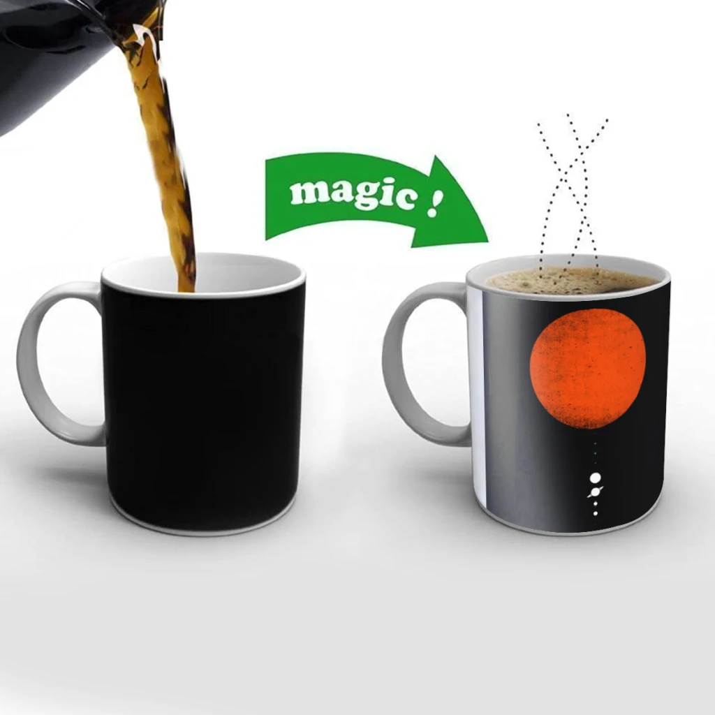 

Minimal Solar System Creativity Change Color Chang mug Ceramic mug Hot Coffee Cup Breakfast Cup Mug Friend Gift