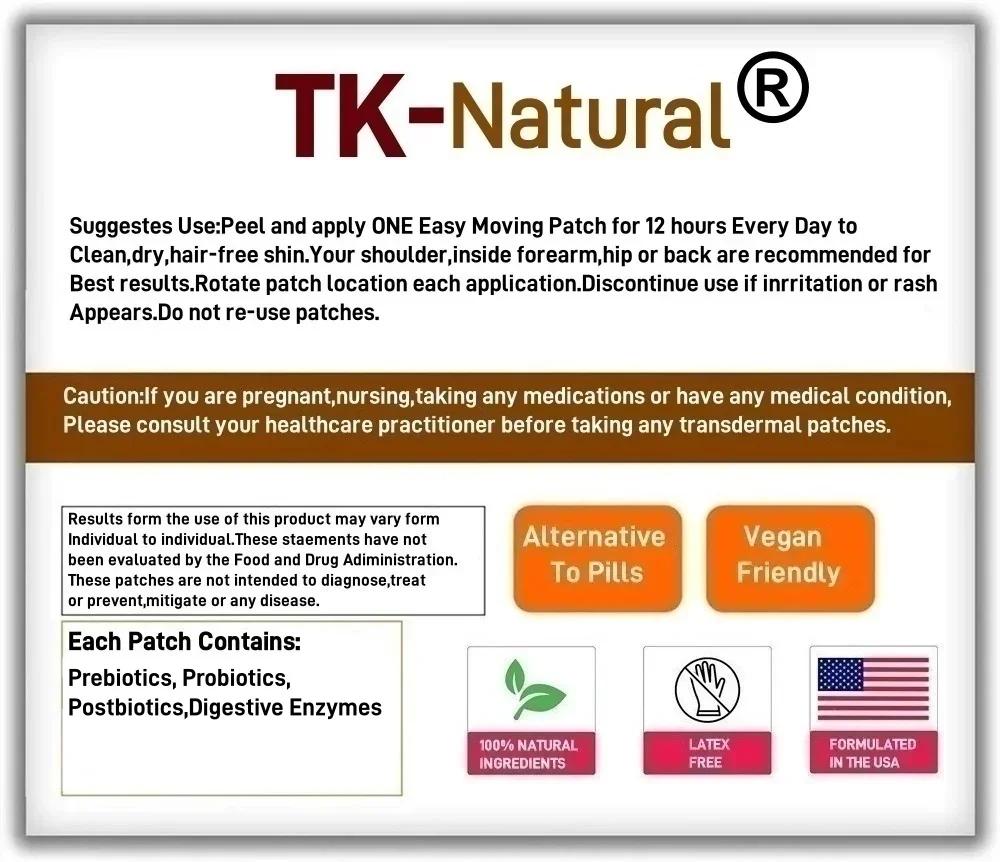 30 Patches Patches Transdermicos Gut Health - Apoia o Equilíbrio Digestivo e Bem-Estar