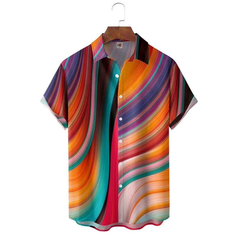 Mens Designer Clothing 3D Printing Shirts Oversized Summer 2024 Travel Hawaii Beach Hawaiian Harajuku Colorful Camisa Masculino