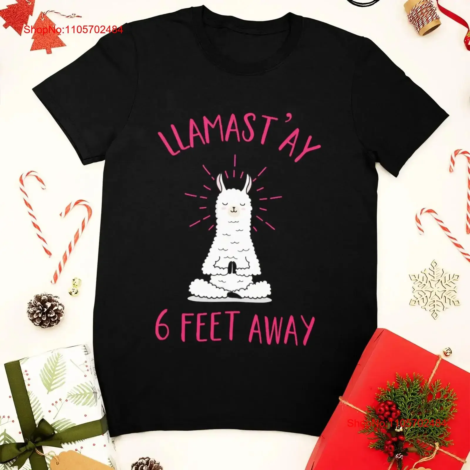 Llamastay 6 Feet Away T Shirt Funny Yoga Llama Humorous Social Distance Cute Trending Stay Home Quarantine Apparel vintage