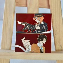 Anime Bungo Stray Dogs dazai osamu Nakahara Chuya Cosplay Costume Props Metal Badge Pin Alloy Brooch Xmas Gift