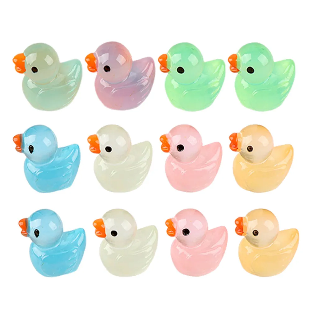 

12Pcs Miniature Duck Resin Decor Small Garden Ornaments Mini Statues for Home Desktop Micro Landscape Decoration