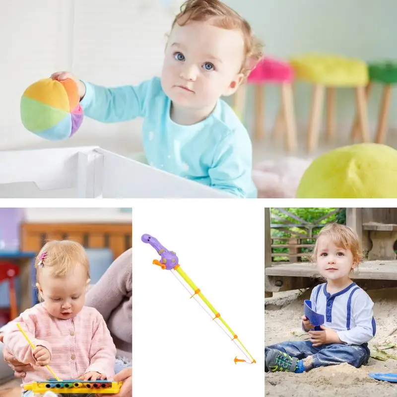 Caña de pescar de juguete para el baño, diseño de mango de Animal bonito, caña de pescar para niños, juguetes de baño de agua telescópicos para niños de 3 a 6 años