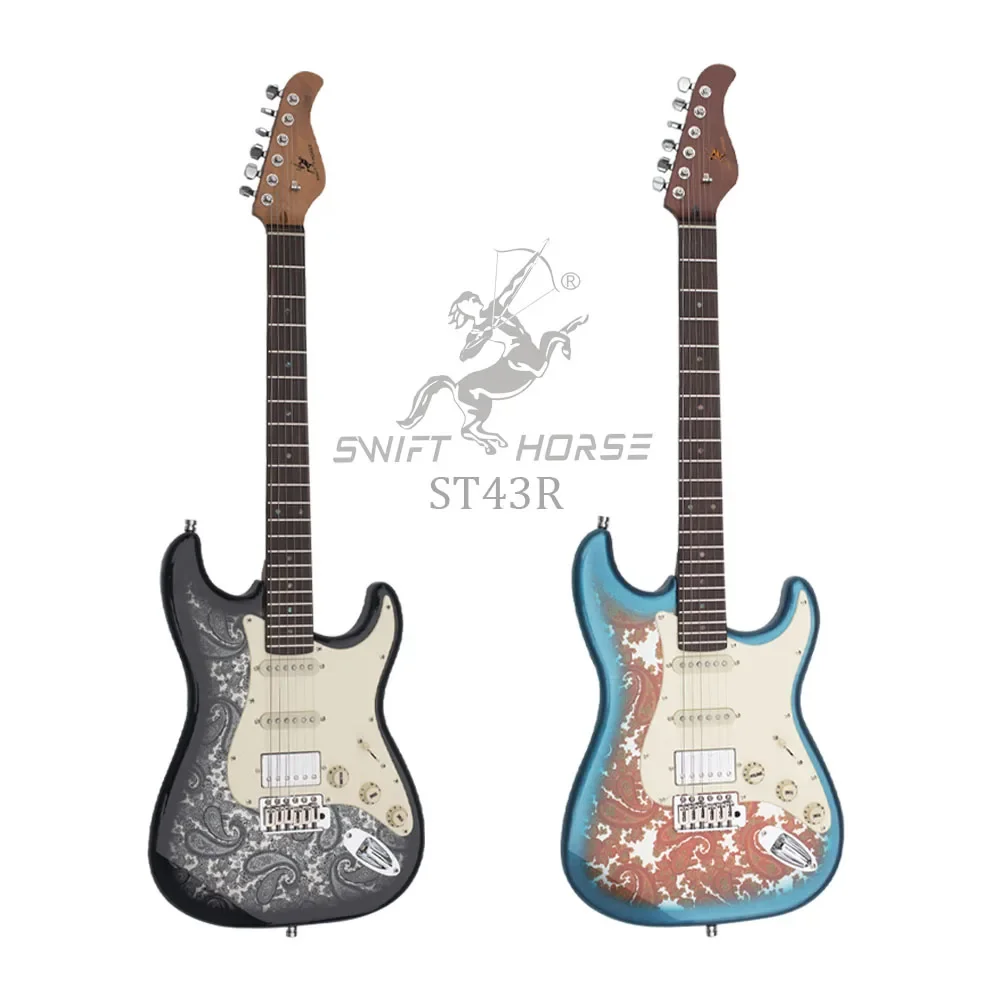 New Arrival China Factory ST Electric Guitar Poplar Body  Carbonized Maple Neck OEM Electric Guitar For Sale