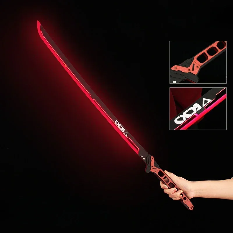 Sabre de luz estilo Punk de 80cm, Katana térmica, hoja térmica, juguete brillante, modelo de sable de luz, espada larga de la colección valiente, regalos