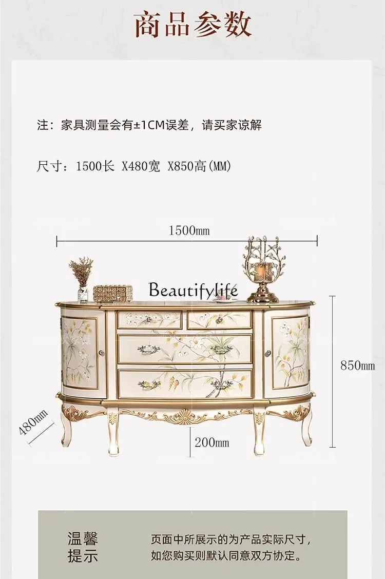 

yj32 American rural painted entrance door porch cabinet solid wood European retro locker semi-circular decorative cabinet