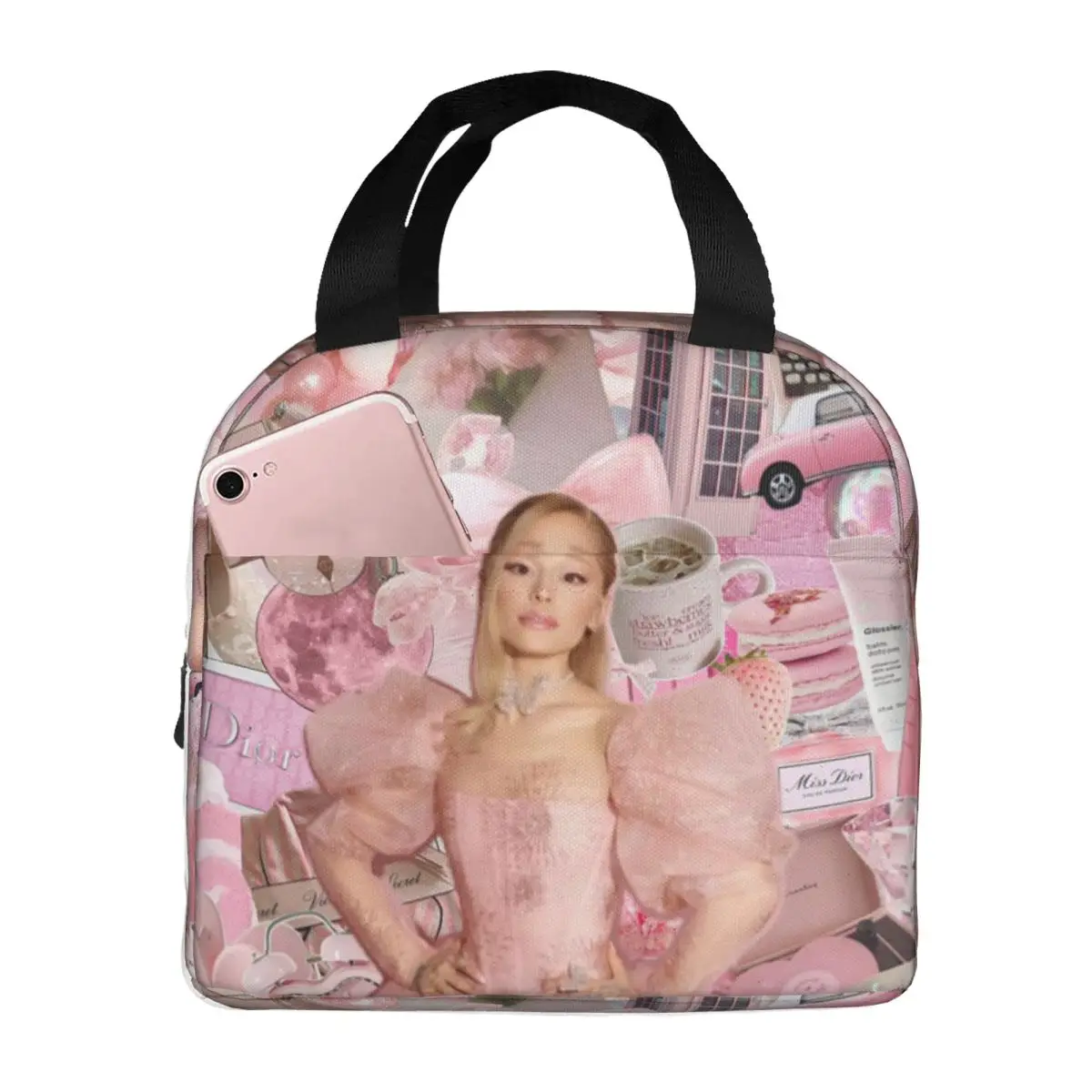 

Retro Ariana Grande Singer Bootleg 2024 Tour Eternal Sunshine Insulated Lunch Bag Cooler Thermal Food Box Tote Lunch Boxes