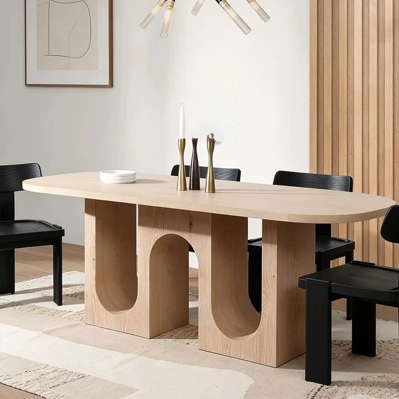 

# Sculptural U Shaped Cutouts And Light Wood Finish For Modern Spaces Mesa