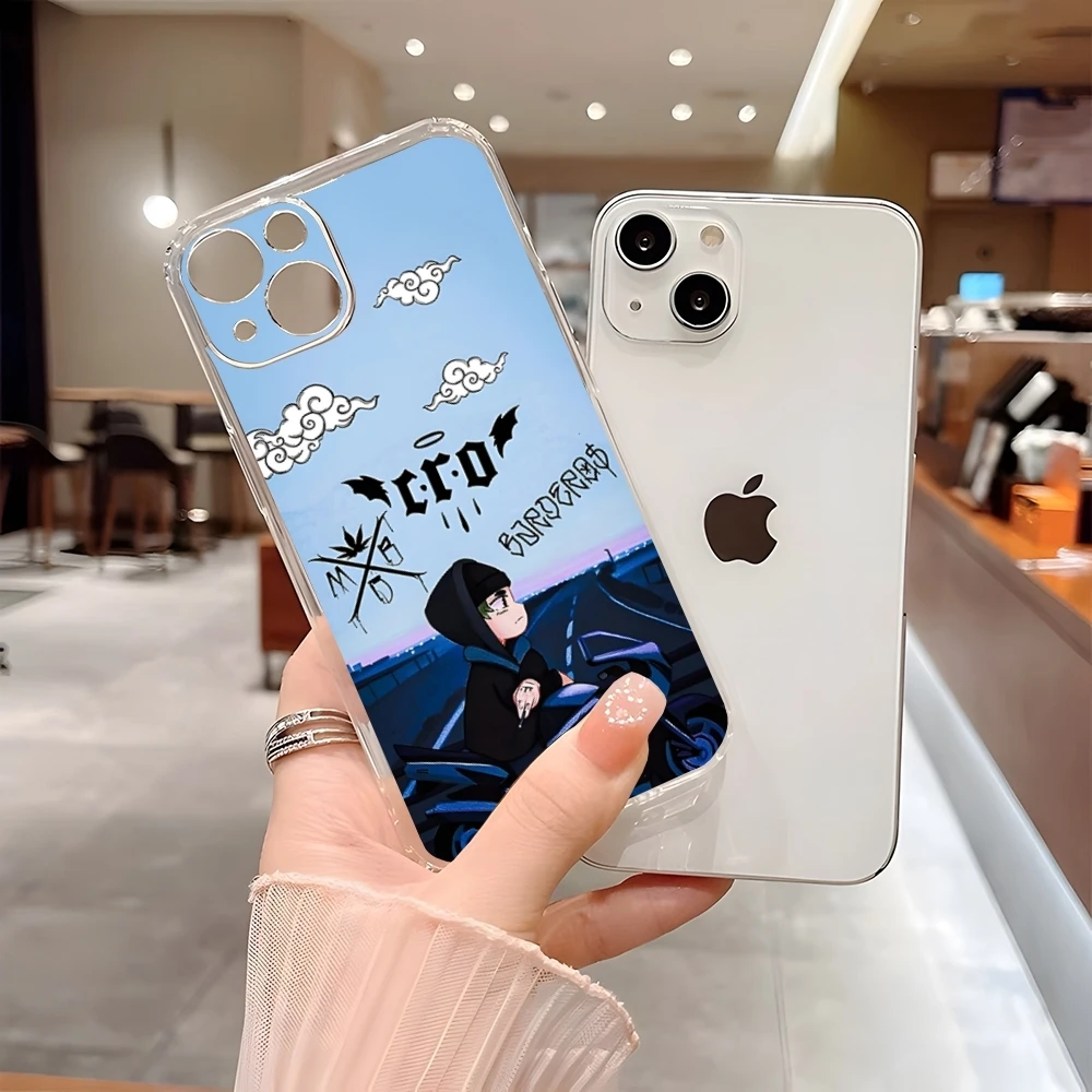 C.R.O Crocraxker Rapper Phone Case Transparent For Iphone 15 17 Pro Max 16 14 Pro 11 12 Pro 13 X XR XS SE Back Cover