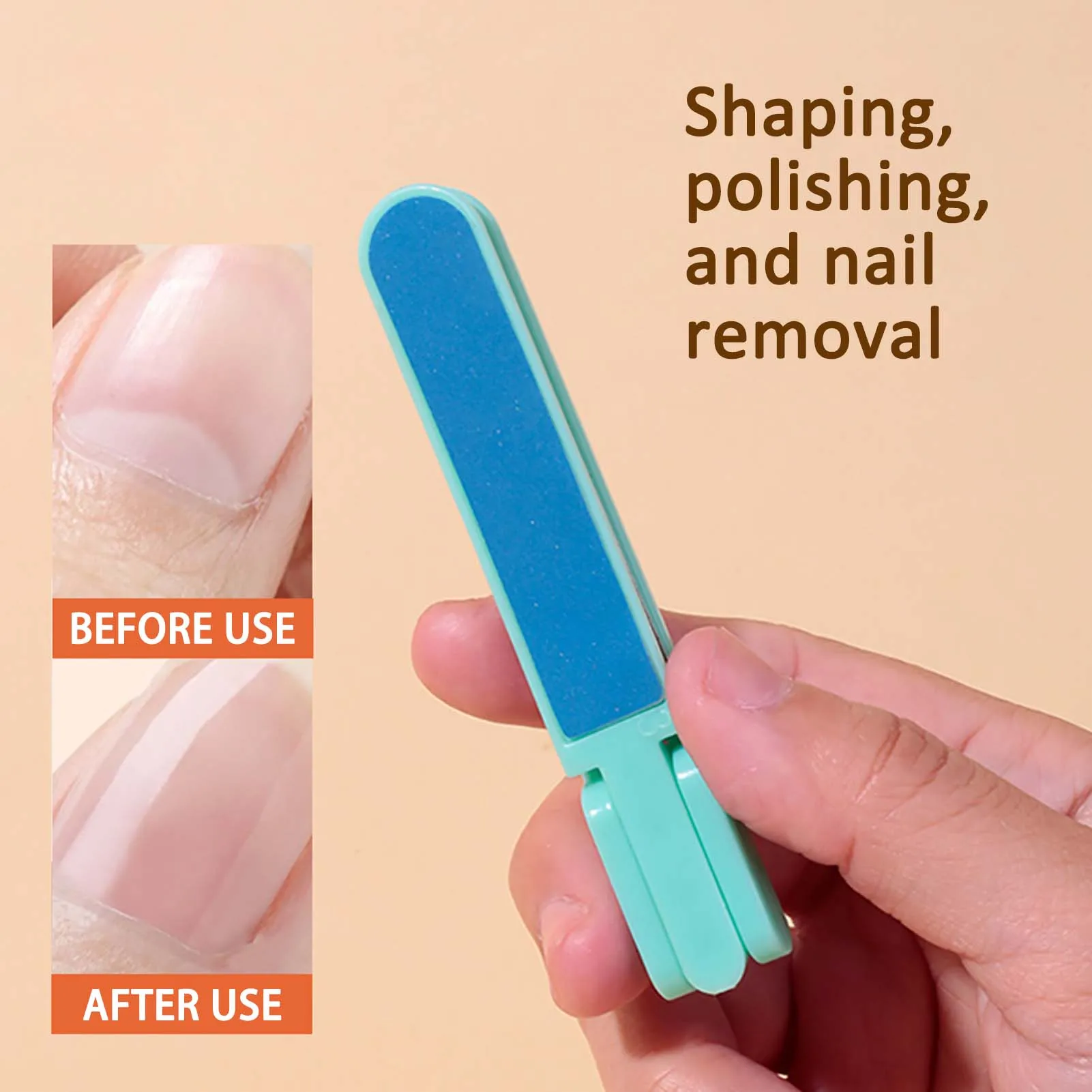 Small 4 Side Foldable Nail File Multi-Purpose Portable Nail Files Tool For Manicure Salon