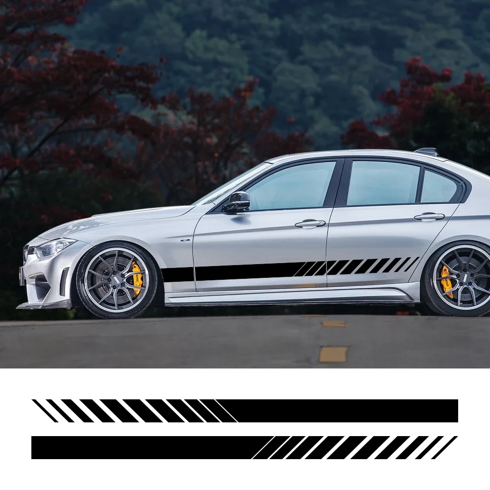 2Pcs Auto Seite Tür Aufkleber Auto Körper Trim Vinyl Film Aufkleber Für BMW E39 E46 E91 Mercedes Benz Citroen acura Außen Zubehör