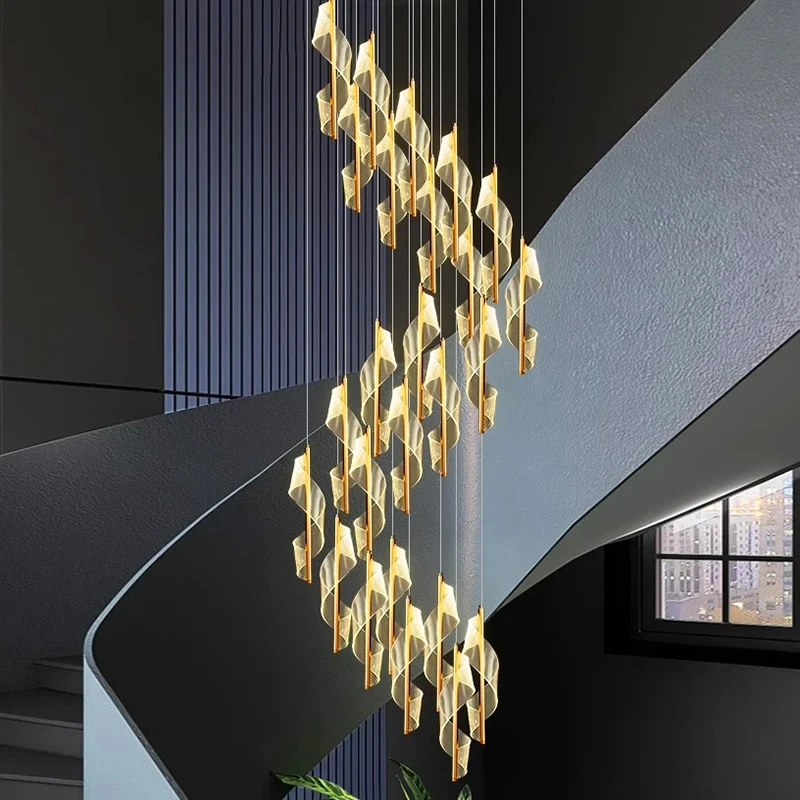 Imagem -02 - Nordic Stair Chandelier For Home Decoration Living Room And Dining Room Pendant Lights Ceiling Light Indoor Lighting