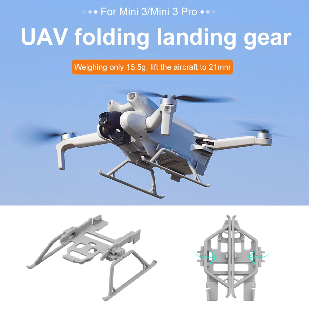 Extended Foot Support Portable Extended Increased Legs Foldable Lightweight Drone Accessories Quick Release for DJI Mini 3 Pro