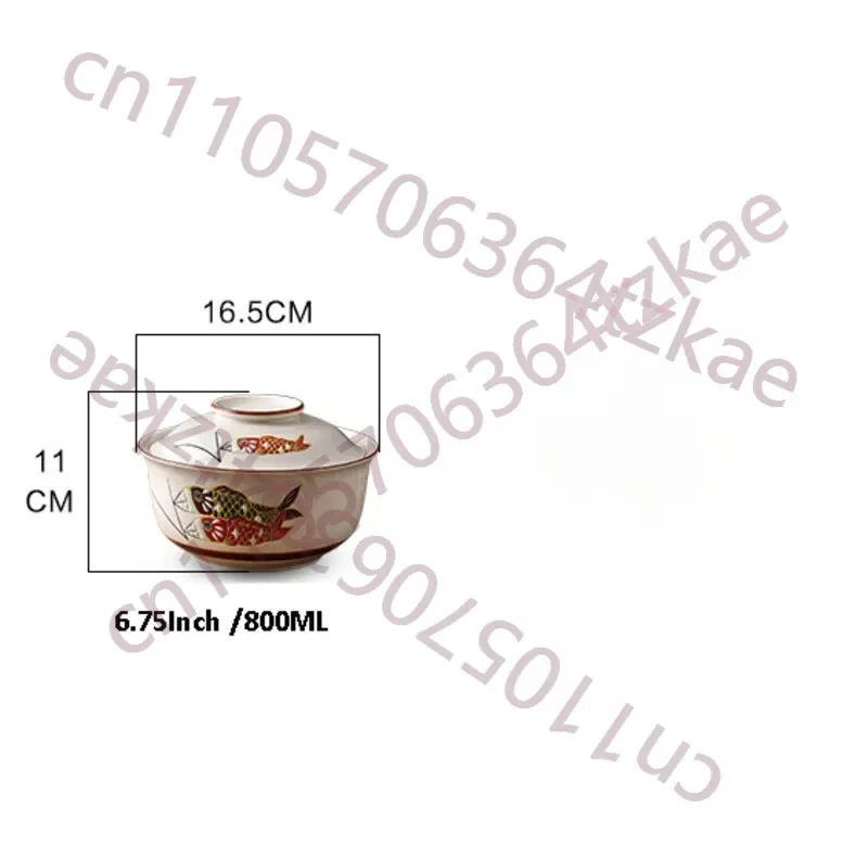 Ceramic Soup Bowl with Lid Instant Noodle Bowl Ramen Bowl Tableware