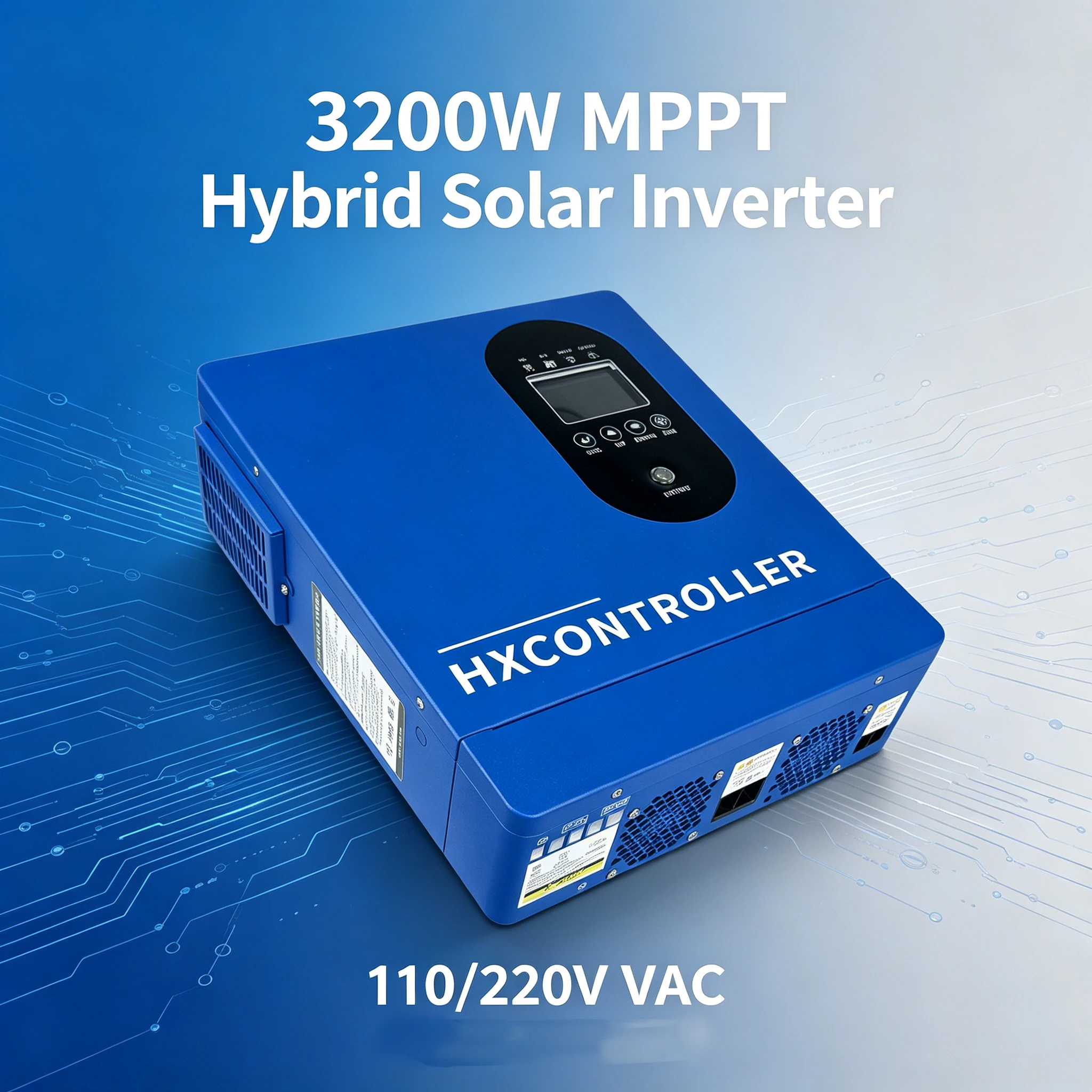 HXCONTROLLER 3200W MPPT Hybrid Solar Inverter 110V 220V AC DC 24V Pure Sine Wave Inverter With Built In MPPT Solar Controller