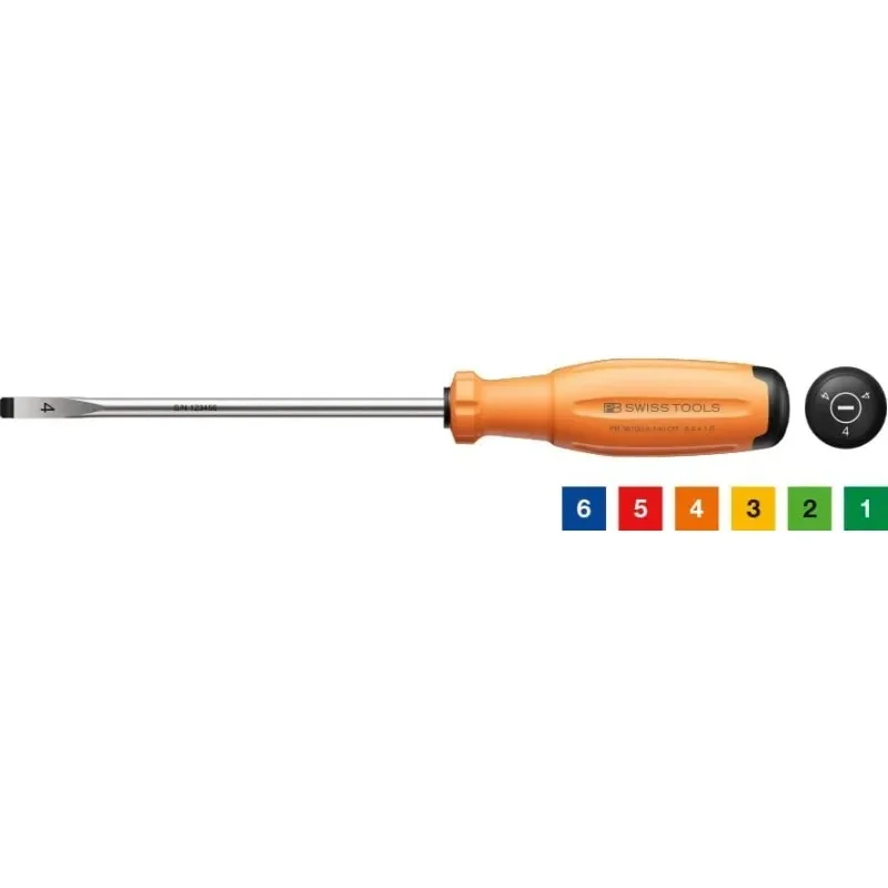 PB Swiss Tools 6PCS Rainbow Slotted Screwdriver SwissGrip Evo No Cam Out Wall Mount Storage Repair Tool PB 38240.H RB
