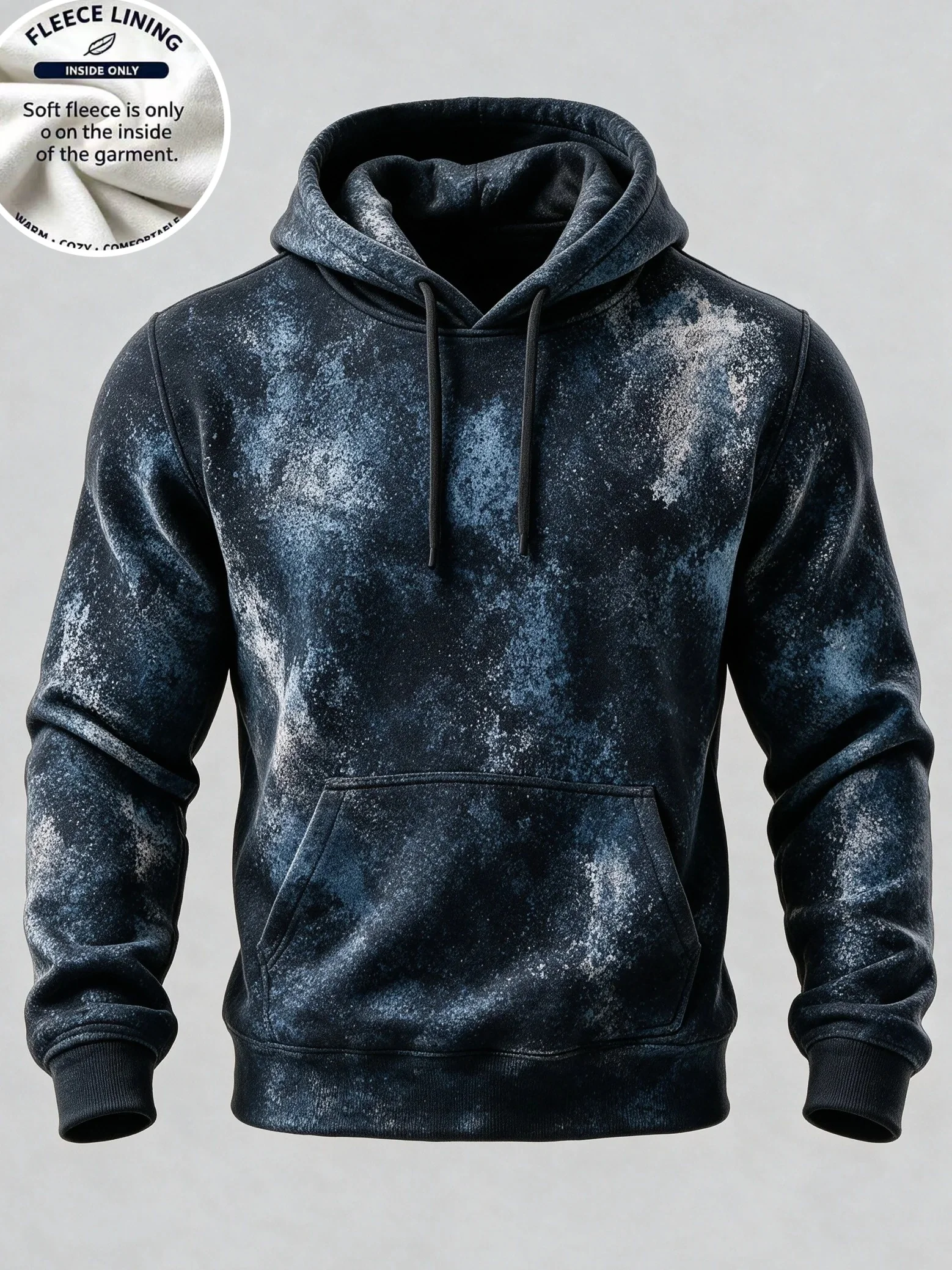 3D Printed Fleece Hoodie Vintage Rust Texture Block Pullover Long Sleeve Kangaroo Pocket Street Casual Sweatshirt