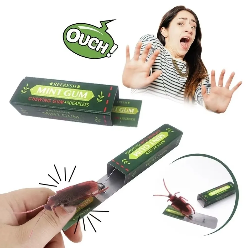 1/10Pcs Paper Cockroach Prank Toy Realistic Insect Pull-Out Chewing Gum Prank Toy Interactive Surprise No Battery Required