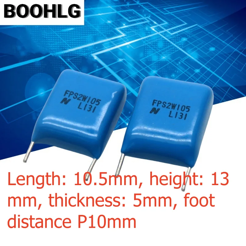 10 шт. Nitsuko Nikko 105 1 мкФ 1,0 мкФ 450 В 400 В CBB тонкопленочный конденсатор 10 мм