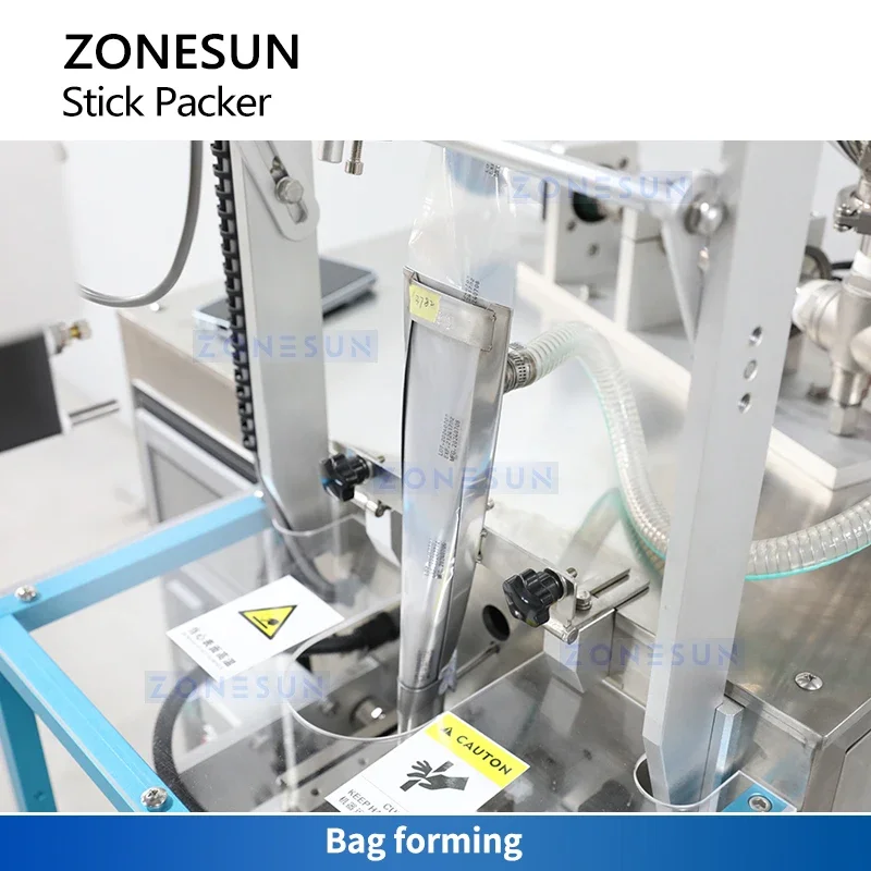 ZONESUN ZS-FS240LS Paste Mixing Heating Filling Sealing Machine Sachet Packaging with Date Coder Cream Ketchup Production Y