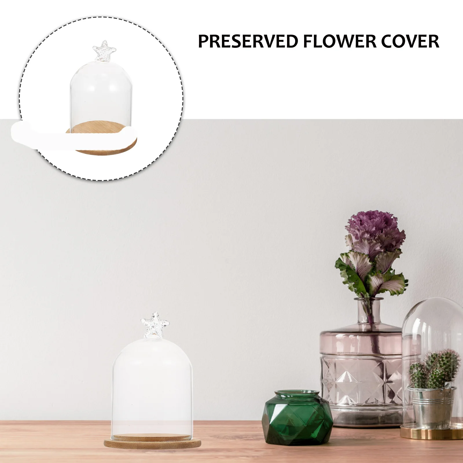 

Decoration Glass Cake Cover Decorate Transparent Wood Desktop Adornment Wedding