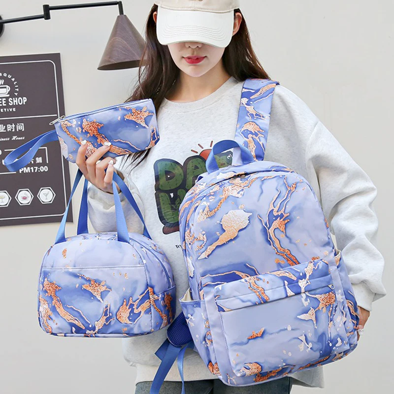 3 قطعة مجموعة ليلو ستيتش الطالب المدرسية فتاة صبي طفل على ظهره مزدوجة حقيبة كتف السفر القلم حقيبة الكتب محمول مجموعات هدية عيد