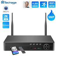 Techage H.265 NVR 8CH 5MP 4MP Wireless Recorder Wifi CCTV IP Camera Security Protection System P2P XMeye Pro ONVIF Network Video