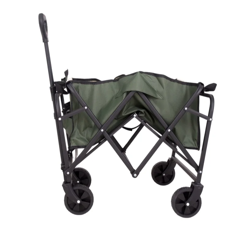 custom.Durable Safety Outdoor Foldable Four-Wheel Stainless Steel Trolley Double Layer Oxford Cloth Roll Container Customized Lo