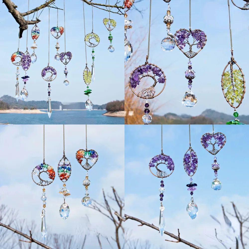 

Elegant, Exquisite, and Stunning Set of 3 Vibrant H&D Glass Crystals Sun-catcher - Gorgeous Rainbow Makers for Indoor and Outdoo