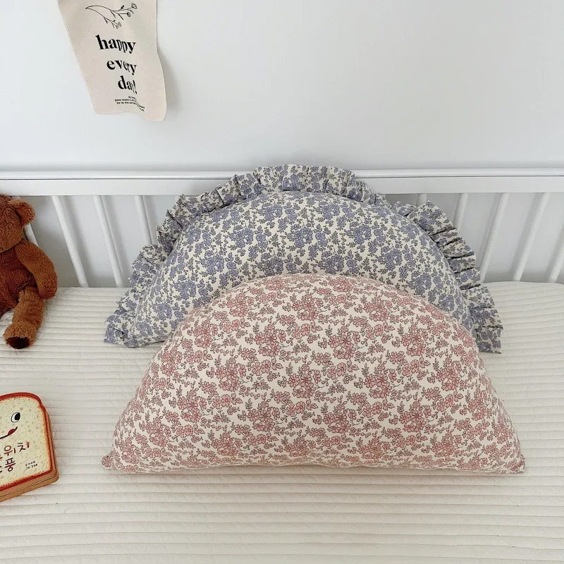 

1pc 60x35cm Inspirational Cute Floral Half Circle Pillow Children's Room Headrest Dumpling Pillow Washable Pillow