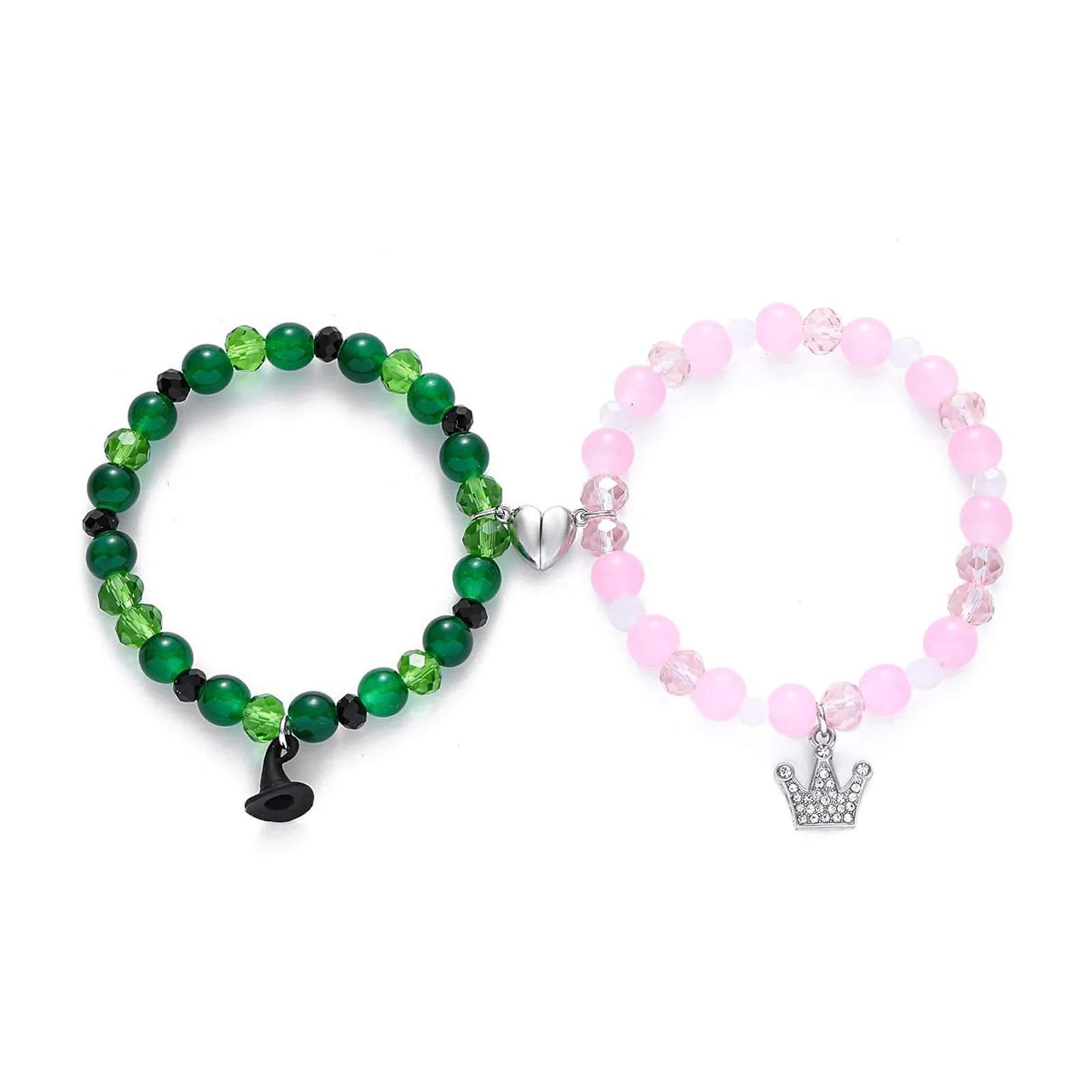 Wicked Friendship Matching Bracelets Rhinestone Crown Witch Hat Bracelet BFF Couples Christmas Valentine's Day Gifts for Fans Pa