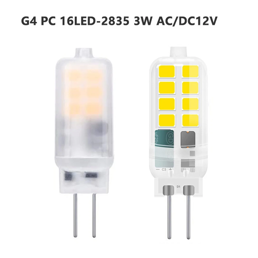 

50pcs G4 LED Small Corn Lamp AC/DC12V 3W 2835 No Flicker LED Bead Replacement Halogen Lamp