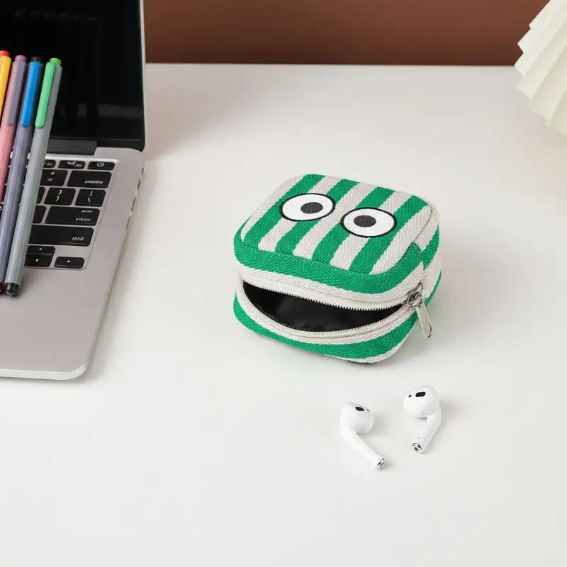 Cute Eye Plaid Mini Golf Ball Bag Korean Fashion Lightweight Small Pouch for Women Daily Cosmetic Organizer Outdoor Use