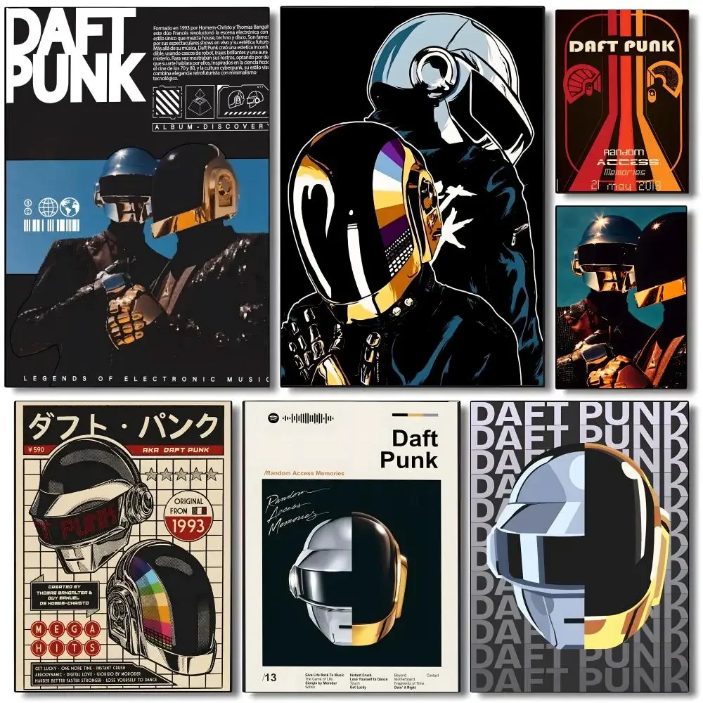 D-Daft Punk Poster High-quality vintage prints & posters for home, bar, cafe, aesthetic wall art.