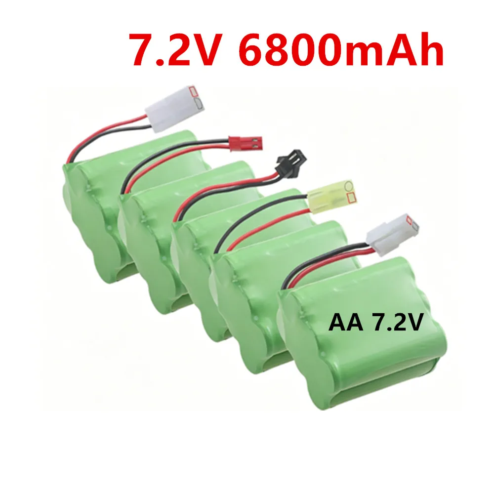 7.2V 6800mAh Ni-MH 6*AA Battery SM / TAMIYA PLUG For RC Cars Robot Tanks Gun Boats Toys Accessories upgrade 7.2v Battery Aa