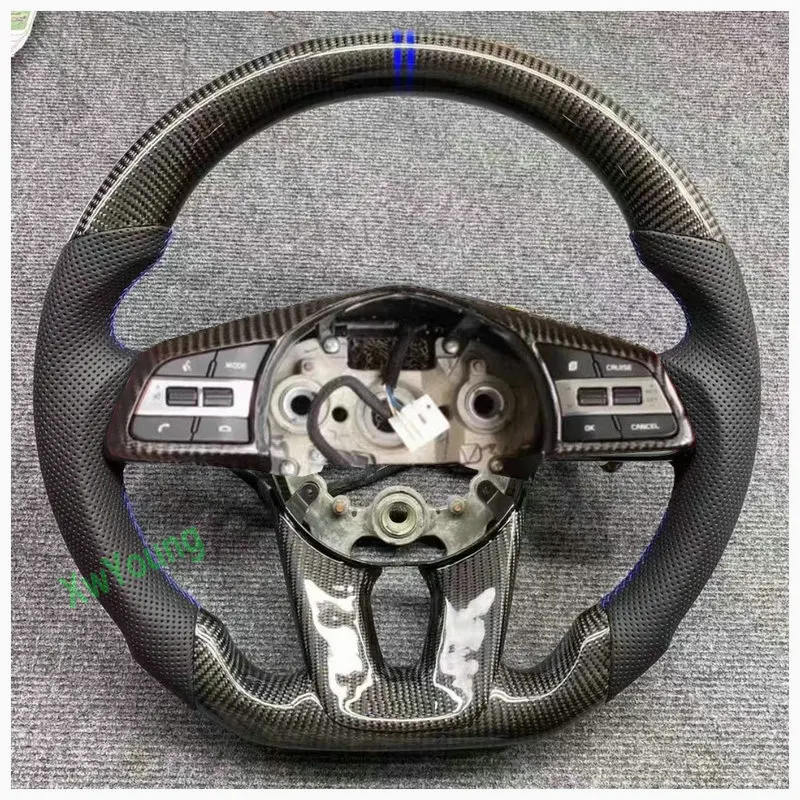 For KIA Sportage K3 K5 (No Paddle Shifters) Customized 100% Real Carbon Fiber Car Steering Wheel