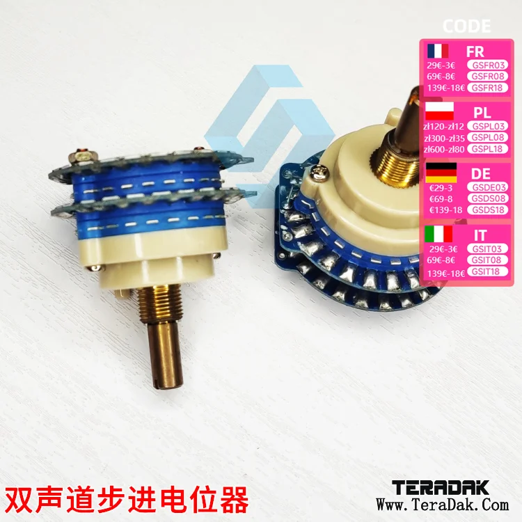 Dual channel high-precision 24 bit 10K20K50K100K250K stepper volume sensor with small error potentiometer