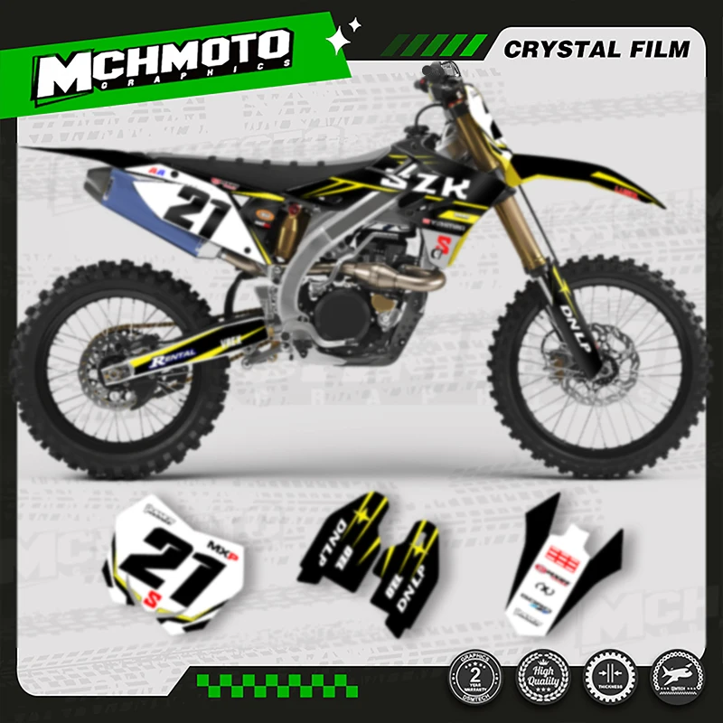 

MCHMFG MOTO Custom Team Motorcycle Graphics Background Decal Stickers Kit For SUZUKI 2018-2022 RMZ450 19-22 RMZ250 001