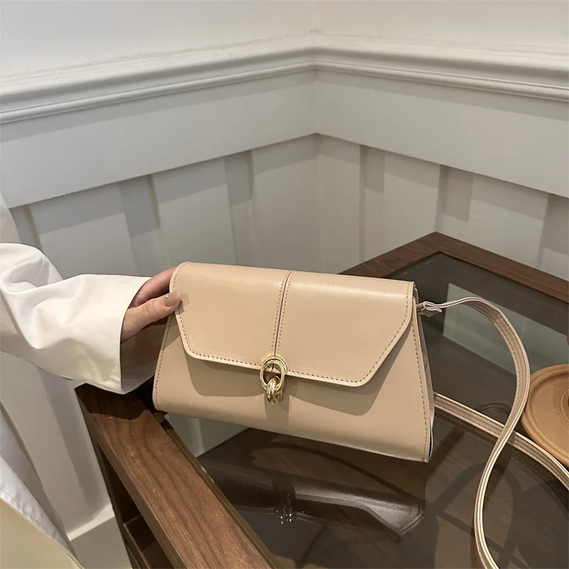 Retro handbag versatile fashion shoulder texture small square bag