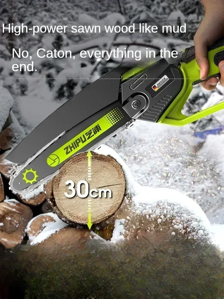 Small Cordless Chainsaw Rechargeable Handheld Electric Saw Lithium Battery Powered Wood Cutter