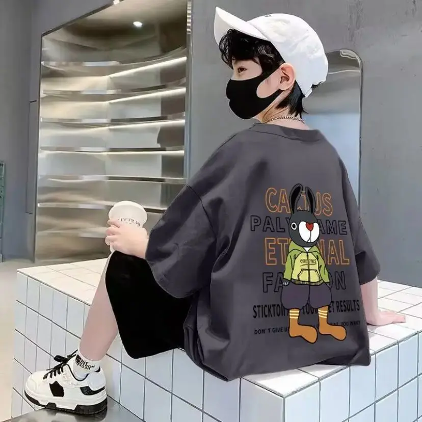 

Cotton Boys' Short Sleeve T-Shirt Soft Breathable Graphic Print Tops for Toddler Kids Sizes Casual Wear Design Limited Offer