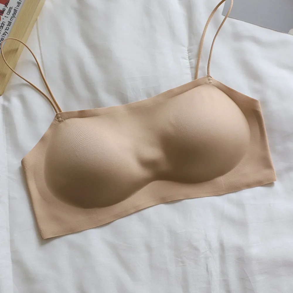 BANERDANNI One‑Piece Seamless Beauty Back Bra Summer Thin Push‑Up Small Bust Anti‑Exposure Sexy Foundation Bra 32‑38 Best Seller