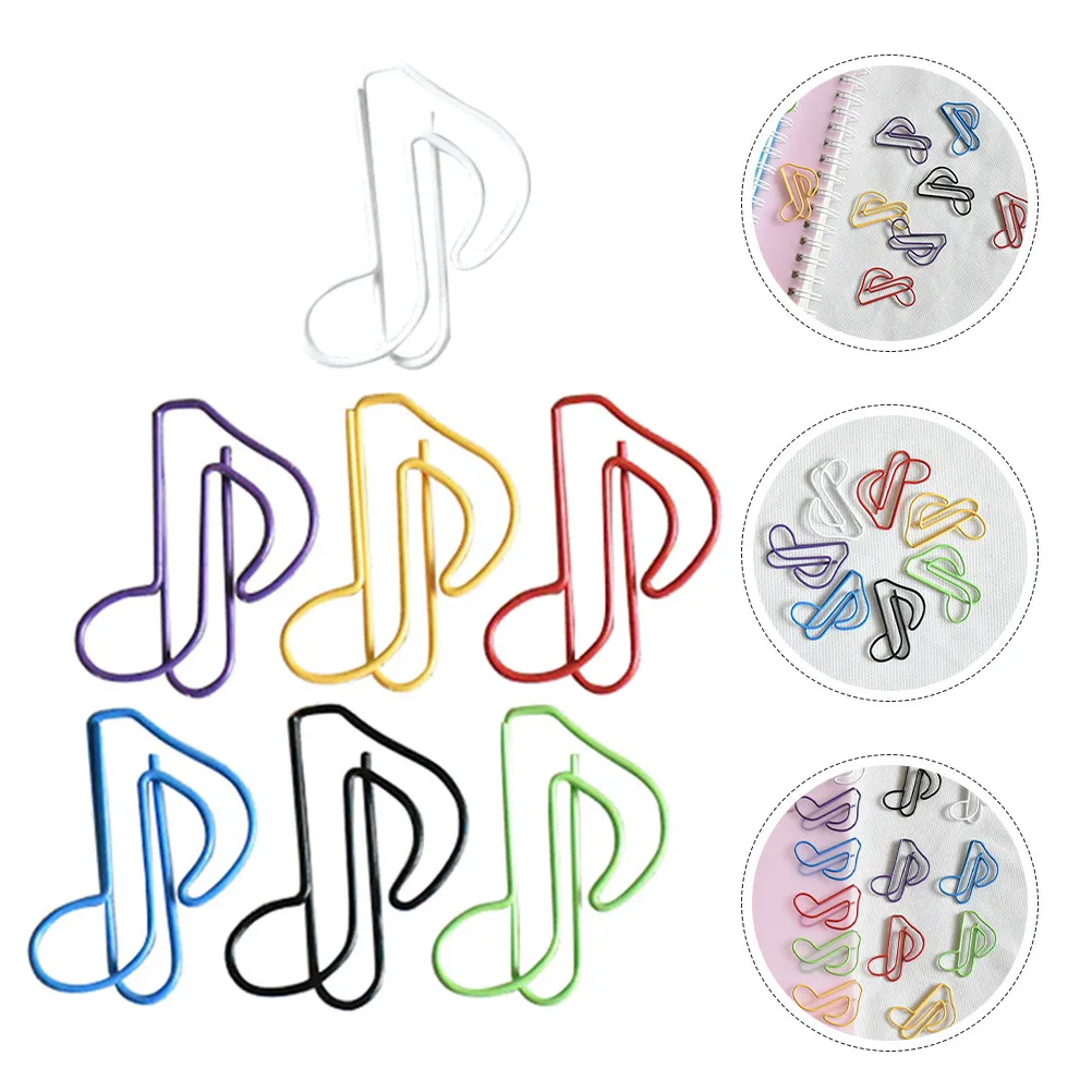 

50Pcs Metal Music Note Paper Clips Decorative Bookmarks Paper Clip Holder for School Office Document Organizer