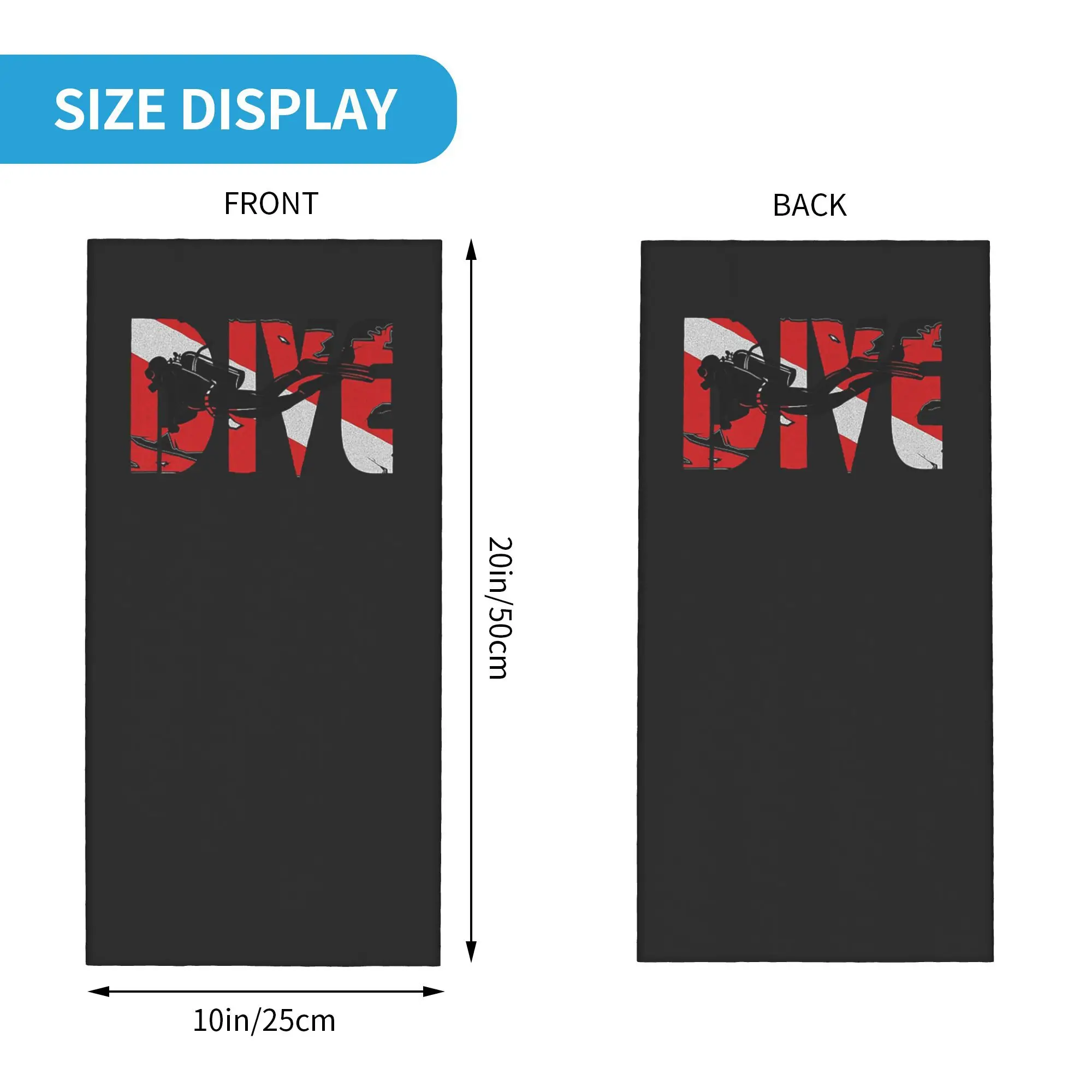 الغوص - الغوص باندانا الرقبة الجراب المطبوعة وشاح سحري متعدد الاستخدام ركوب الدراجات وشاح ركوب للجنسين الكبار تنفس
