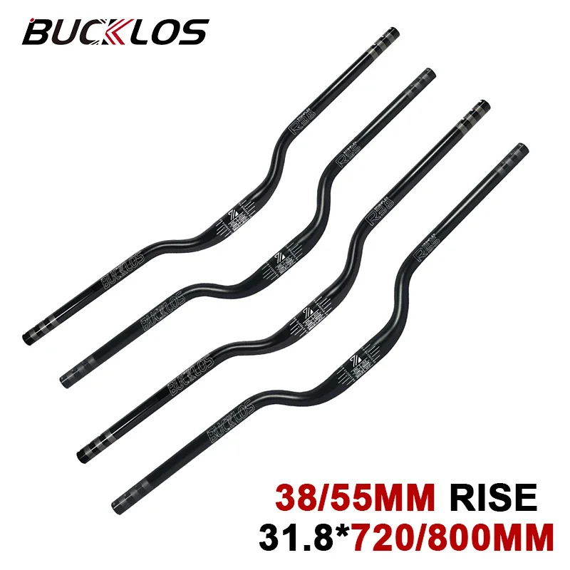 BUCKLOS MTB Handlebar 38mm/55mm Riser 720mm 800mm Aluminum Alloy 7075 Mountain Bike Handleabar Cycling Handle Bicycle Bar Parts