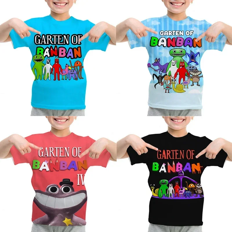 Game Garten Of Banban Print Kids T-shirt O-Neck Cartoon Boys Girls Tee Tops Casual T Shirt Summer Short Sleeve Children Clothing