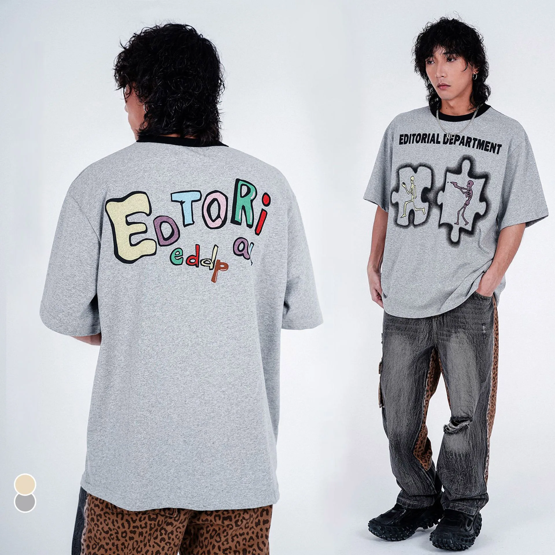 

Summer New Funny Cartoon Casual Style Short Sleeve Men's Top Street Hip Hop Print Loose Cotton Women's T-Shirt